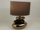 Ceramic table lamp with oval lampshade