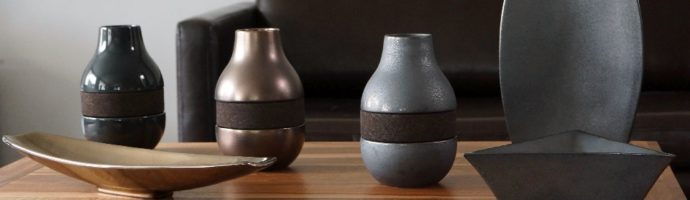 Ceramic vases with cork