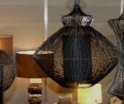 Artificial flowers, dendant lamps and wooden vases on Home Decor 2011 in Poznan