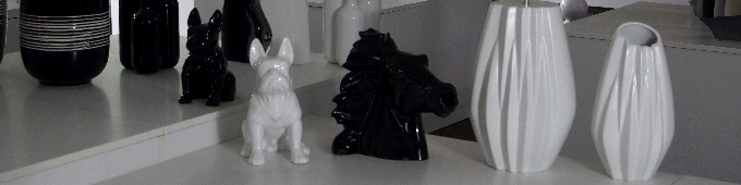 Black and white ceramic items